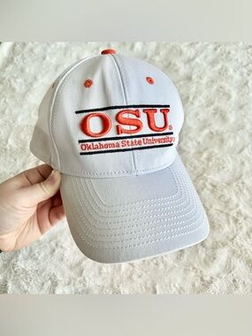 Oklahoma State Hat Cap Adult OSFM White Orange The Game Bar OSU Snapback Cowboys